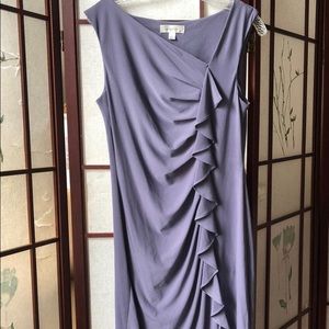 Lavender color sleeveless dress, elegant clothing